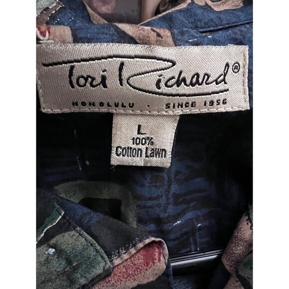 Tori Richard Mens Vintage Floral Button Front Camp Shirt Large Pocket Hawaii USA - Picture 6 of 6